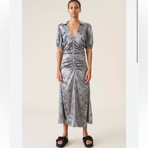 Ganni Silk Stretch Satin Dress Size Small NWT